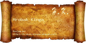 Hrobak Kinga névjegykártya